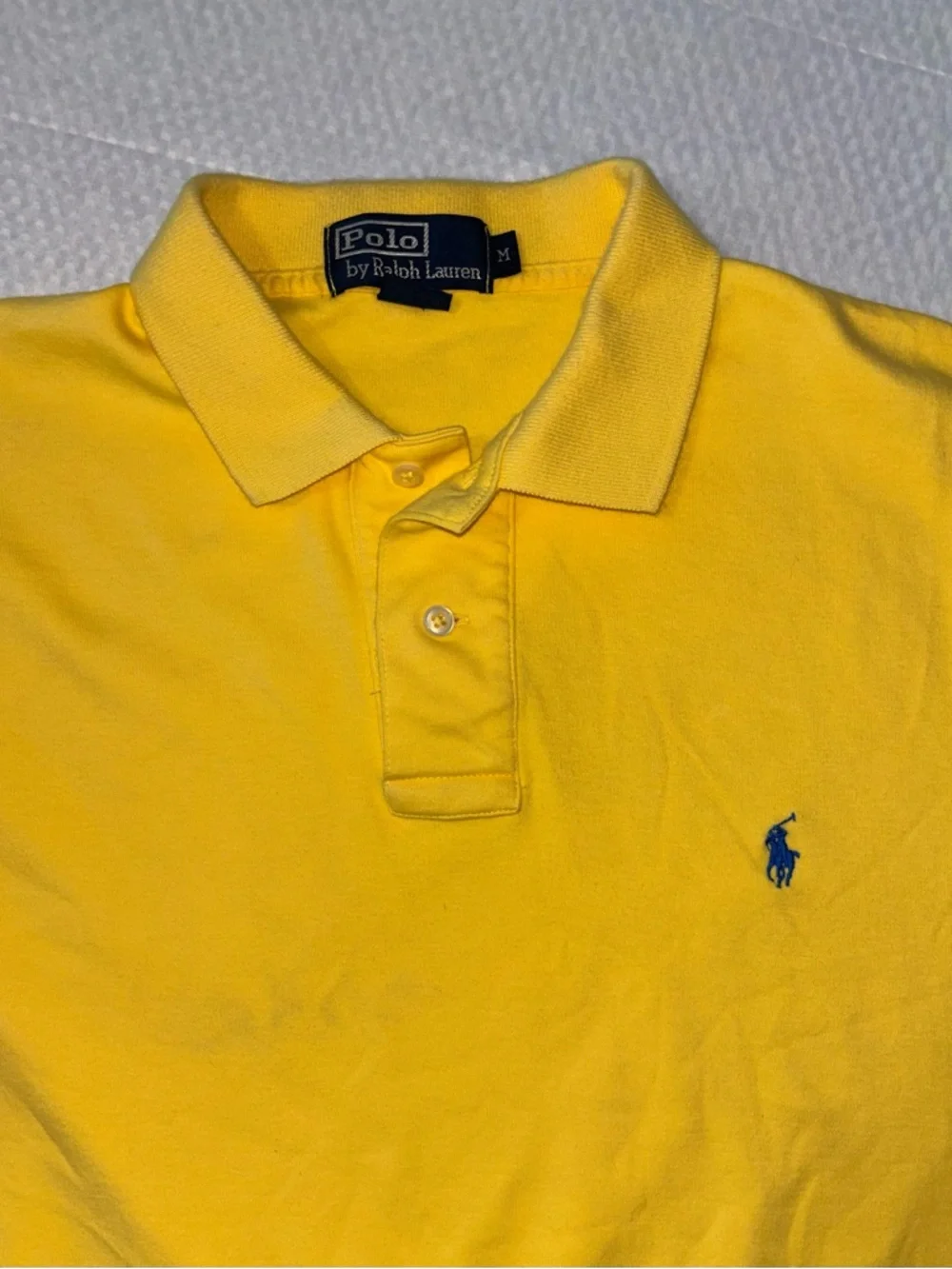POLO RALPH LAUREN Bright Yellow Short Sleeve 100% Cotton Polo Shirt Size M